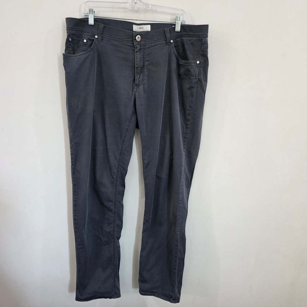 Brax Mens Pants Cooper Fancy Regular Fit 40x31 Grey Diamond Lightweight